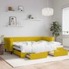 vidaXL Divano Letto Estraibile con Cassetti Giallo 90x200cm in Velluto