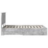 vidaXL Struttura del letto con testiera Grigio cemento 120 x 200 cm