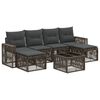 vidaXL Set Divano da Giardino 7 pz Grigio e Grigio Scuro polyrattan