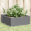 vidaXL Fioriera da Giardino con Picchetti Grigia 42,5x42,5x28,5 cm PP