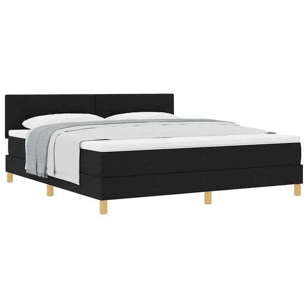 vidaXL Letto box spring con materasso Nero 180 x 200 cm Tessuto