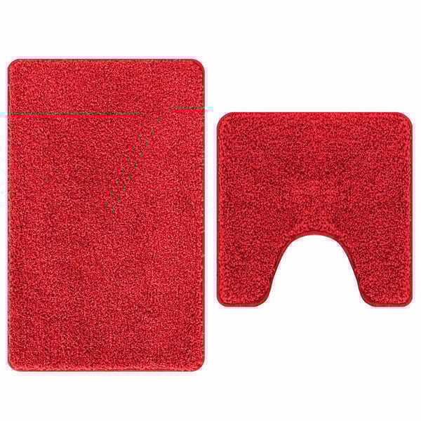 vidaXL Set di tappetini antiscivolo per il bagno 2 pcs Rosso PP