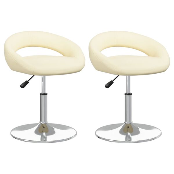 vidaXL Sedie da Pranzo Girevoli 2 pz Crema in Similpelle