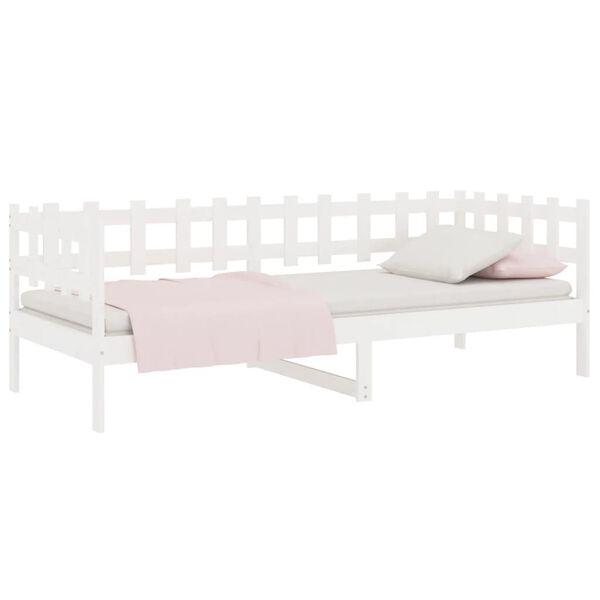 vidaXL Dormeuse senza Materasso Bianca 90x200 cm Legno Massello Pino