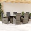 vidaXL Set da Pranzo da Giardino 7 pz con Cuscini in Polyrattan Grigio