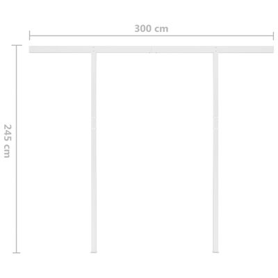 vidaXL Tenda da Sole Retrattile Manuale con Pali 3,5x2,5m Antracite
