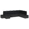 vidaXL Set Divano da Giardino 8 pz Nero polyrattan