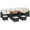 vidaXL Set Divano da Giardino 10 pz 8-Numero di posti Nero Poly Rattan