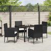 vidaXL Set da Pranzo per Giardino con cuscino 5 pcs Nero polyrattan