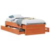 vidaXL Giroletto senza Materasso con Cassetti Marrone Cera 90x200 cm