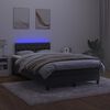 vidaXL Letto a Molle con Materasso e LED Nero 120x200 cm in Velluto