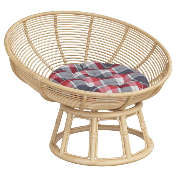 vidaXL Cuscino Rotondo Rosso Motivo a Quadri &Oslash; 60x11 cm Tessuto Oxford