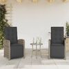 vidaXL Set da Bistr&ograve; 3 pz con Cuscini Grigio in Polyrattan