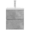 vidaXL Set Mobili da Bagno 2 pz Grigio Cemento in Legno Multistrato