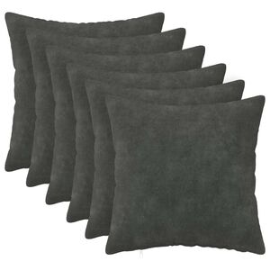 vidaXL Federa 6 pz HEERLEN Antracite 30 x 30 cm Fleece in microfibra