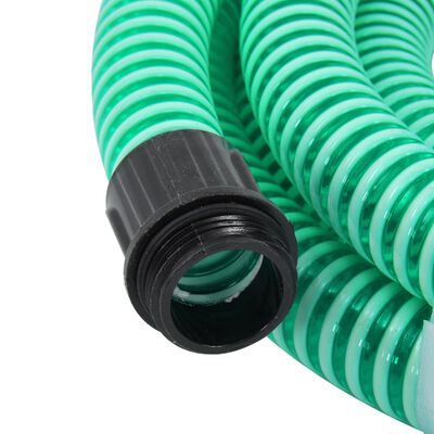 vidaXL Tubo di Aspirazione con Raccordi in Ottone Verde 1,1" 5 m PVC