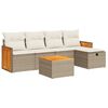 vidaXL Set Divano da Giardino 6 pz con Cuscini Beige in Polyrattan