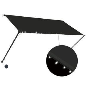 vidaXL Tenda da Sole Retrattile con LED 250x150 cm Antracite