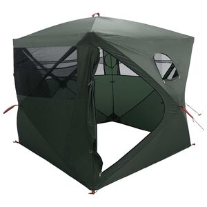 vidaXL Tenda da Caccia con tetto Verde militare 143 x 143 x 165 cm
