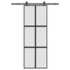 vidaXL Porta Scorrevole Ferramenta 76x205 cm Vetro Temperato Alluminio