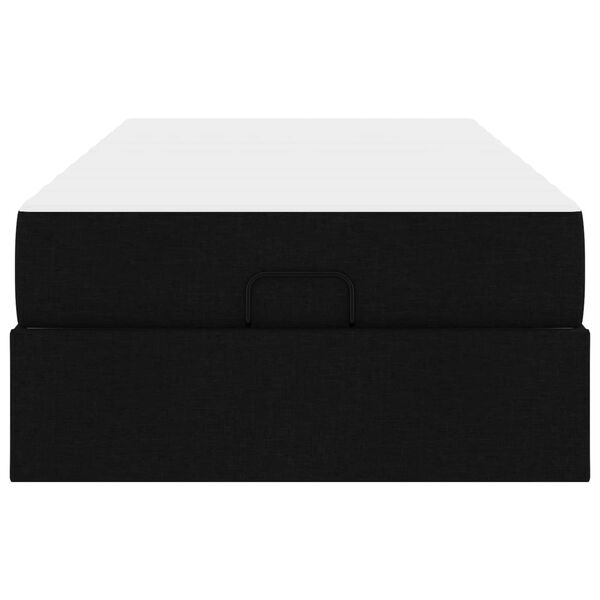 vidaXL Struttura letto con materasso con materasso 2 pcs Nero Tessuto