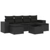 vidaXL Set Divani da Giardino con Cuscini 7pz Nero Polyrattan