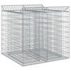 vidaXL Letto rialzato in gabbione 2 pz 100 x 100 x 100 cm Argento