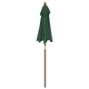 vidaXL Ombrellone da Giardino con Palo in Legno Verde 196x231 cm