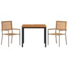 vidaXL Set da Pranzo per Giardino 3 pcs Beige e Marrone