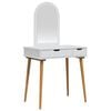 vidaXL Set Tavolo da Trucco FAUSKE 2 pz Bianco 76 x 50 x 143 cm