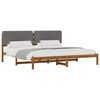 vidaXL Letto con Testiera Rivestita Naturale e Grigio Chiaro