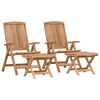 vidaXL Set da Pranzo per Giardino 4 pz Marrone Legno di teak solido