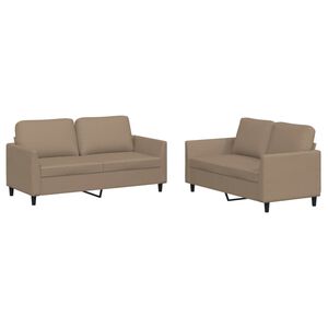 vidaXL Set di Divani 2 pz con Cuscini cappuccino in Similpelle