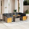 vidaXL Set Divano da Giardino 10 pz con Cuscini Grigio in Polyrattan