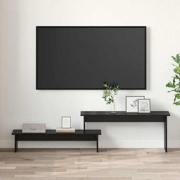 vidaXL Set mobile TV Rovere Nero 180 x 30 x 43 cm Legno multistrato