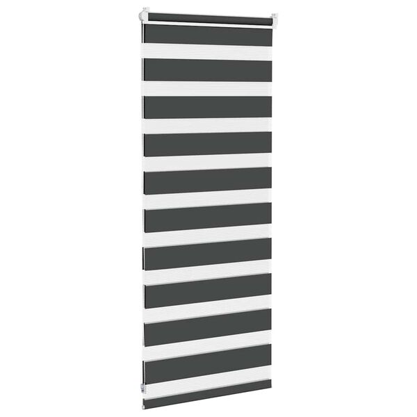 vidaXL Tenda a Rullo Zebra Nero Larghezza Tessuto 60,9 cm Poliestere
