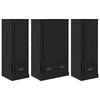 vidaXL Credenza 3 pz Rovere Nero 132 x 35,5 x 103,5 cm