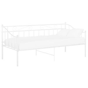 vidaXL Telaio Divano Letto Bianco in Metallo 90x200 cm