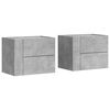 vidaXL Comodini a Muro 2 pz Grigio Cemento 45x30x35 cm