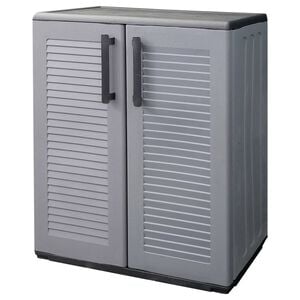 vidaXL Armadio da Giardino Grigio e Nero 68x37x84 cm in PP