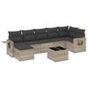 vidaXL Set Divano da Giardino 8pz con Cuscini Grigio Chiaro Polyrattan