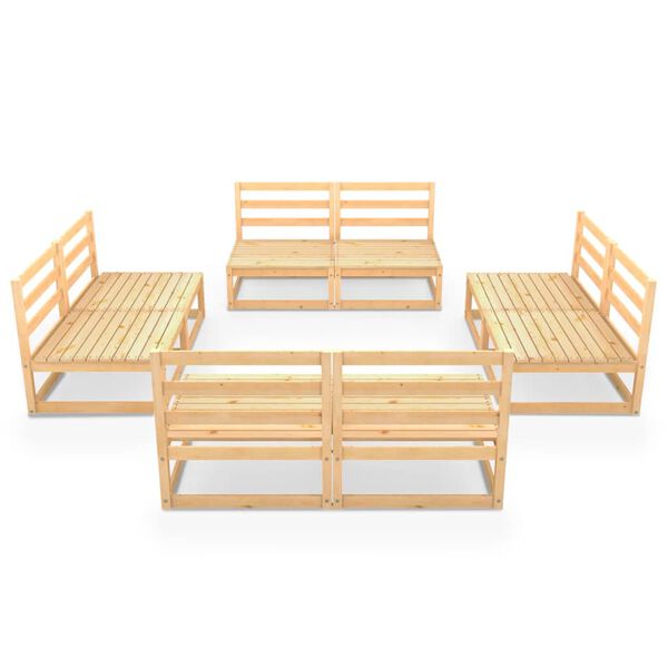 vidaXL Set Divani da Giardino 8 pz in Legno Massello di Pino