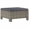 vidaXL Poggiapiedi da giardino con cuscino grigio in polyrattan