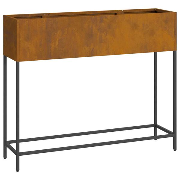 vidaXL Vaso da Giardino Rialzato Ruggine 100 x 26 x 82 cm Acciaio
