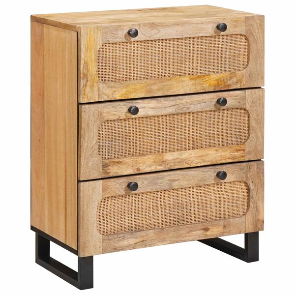 vidaXL Credenza 2 pcs Marrone 60 x 33 x 75 cm Legno di mango massello
