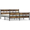 vidaXL Giroletto senza Materaso in Metallo Rovere Fumo 180x200 cm