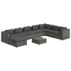 vidaXL Set Divani da Giardino 9 pz con Cuscini in Polyrattan Grigio