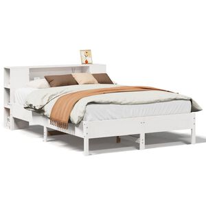 vidaXL Letto Libreria senza Materasso Bianco 120x200 cm Legno di Pino