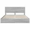 vidaXL Letto con Contenitore con testiera Grigio Sonoma 200 x 200 cm