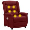 vidaXL Poltrona Massaggiante Elettrica Rosso Vino in Tessuto